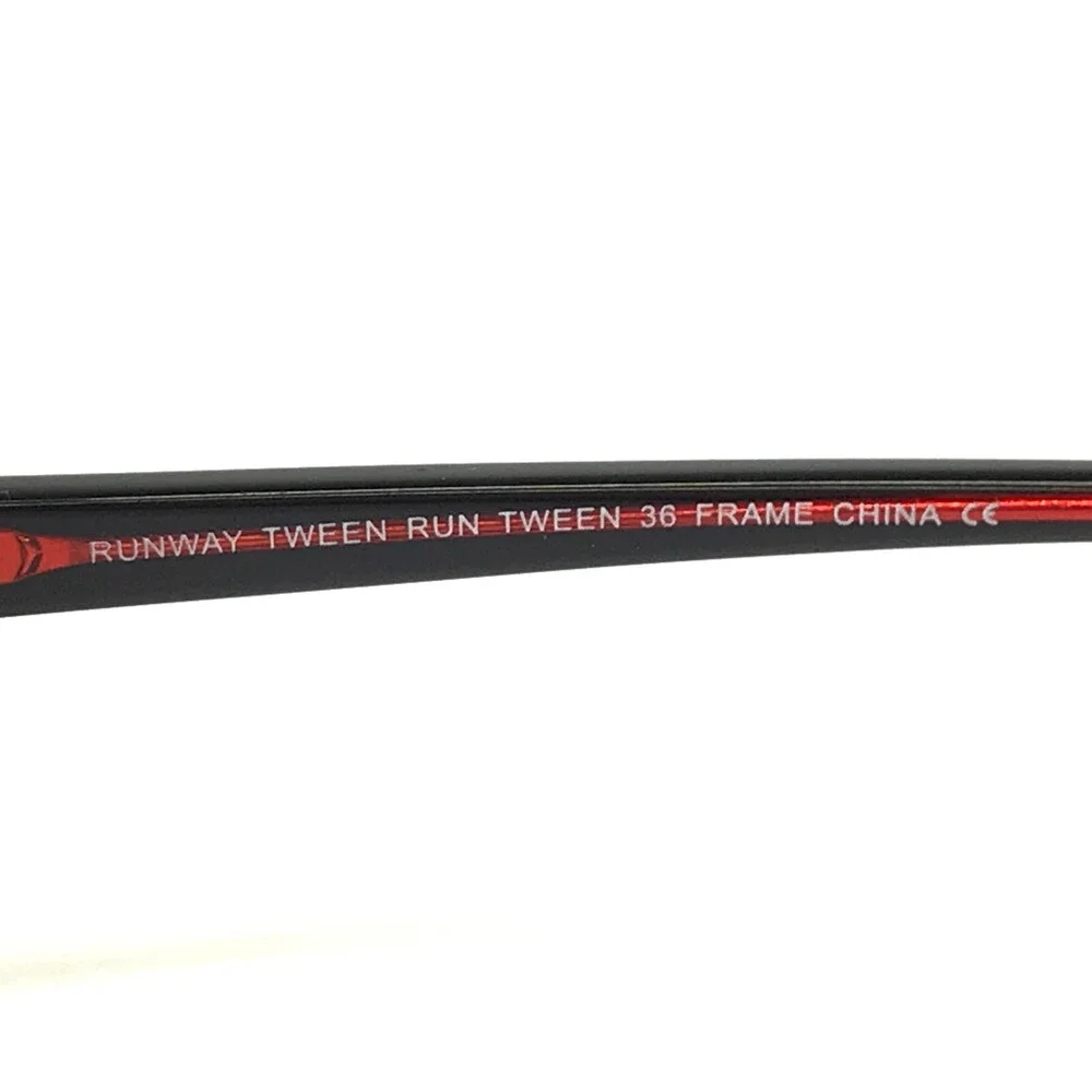 Runway Tween Eyeglasses Frames RUN TWEEN 36 BLUE Red Rectangular 50-16-135